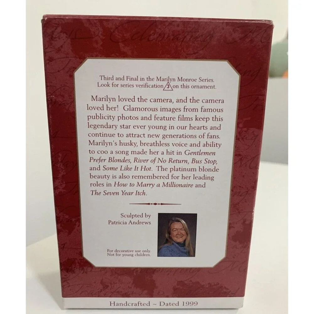1999 Hallmark Keepsake - Marilyn Monroe Ornament in Box Collectors Series